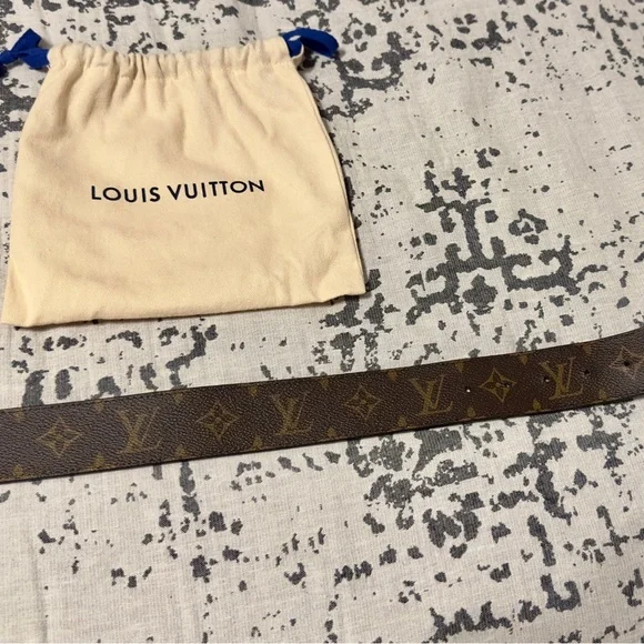 Louis Vuitton Brown Black Leather Belt